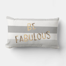 Grå färg görar randig guld är sagolik lumbarkudde