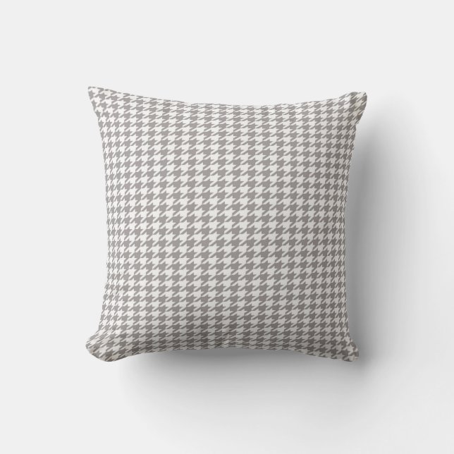 Grå färg Houndstooth Kudde (Framsida)