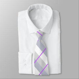 Grå färg/lilor görad randig Tie Slips