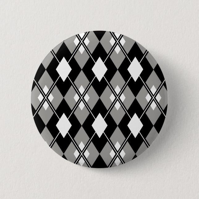 Grå färg Preppy Argyle knäppas Knapp (Framsida)