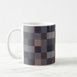 Grå Färg Schackbräde Kaffemugg