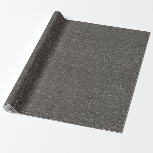 Grå färg/svart Fauxglitter Presentpapper (Utrullad)