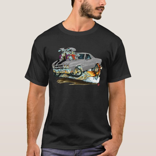 Grå färg-Svart för El Camino lastbil 1970 Tee (Framsida)