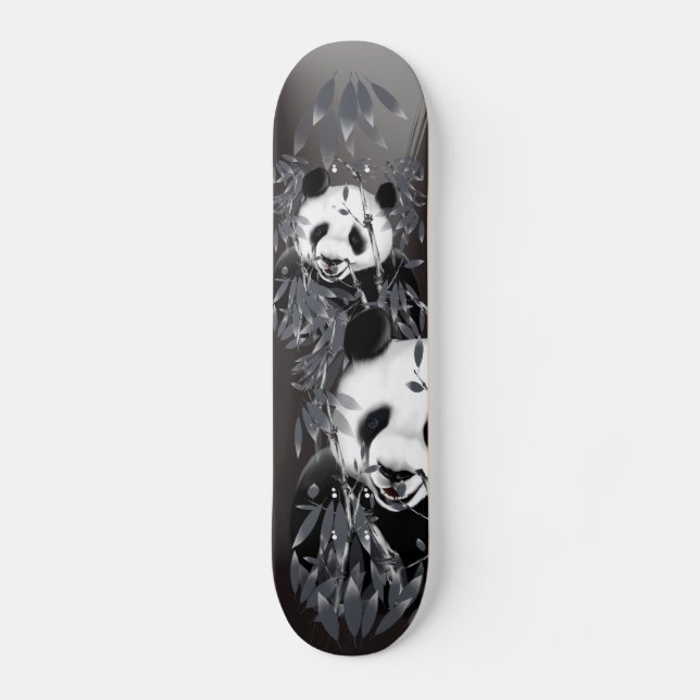 Grå färg tonar Pandaskateboarden Skateboard Bräda 20 Cm (Framsida)
