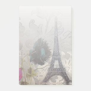 grå färg virvlar runt det moderna vintageparis post-it block