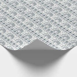 Grå färgelefantdesign som slår in papper presentpapper