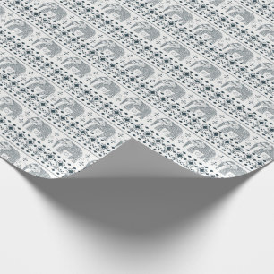 Grå färgelefantdesign som slår in papper presentpapper