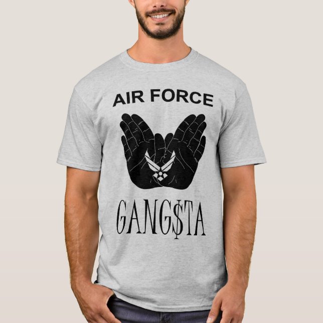 Grå färgflygvapen Gangsta T-shirt (Framsida)
