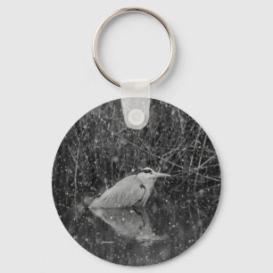 Grå färgHeron Keychain Nyckelring