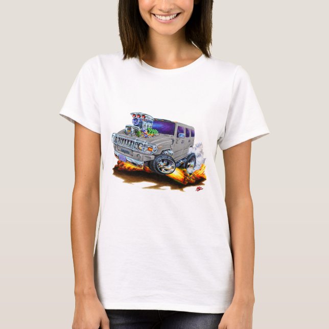Grå färglastbil för Hummer H2 T Shirt (Framsida)
