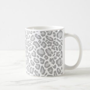 Grå färgLeopardtryck Kaffemugg