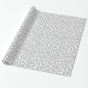 Grå färgLeopardtryck Presentpapper