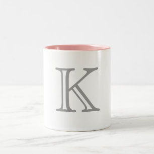 Grå färgMonogrambrev Två-Tonad Mugg