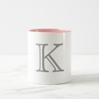 Grå färgMonogrambrev Två-Tonad Mugg