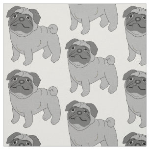 Grå färgmopshund design tyg