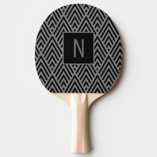 Grå färgpilmonogramen paddlar pingisracket