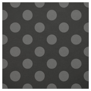 Grå färgpolka dots på svart tyg