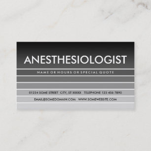grå färgprovkartaANESTHESIOLOGIST Visitkort