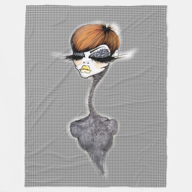 Grå färgskälmskt naturväxenfilt fleecefilt (Framsidan)