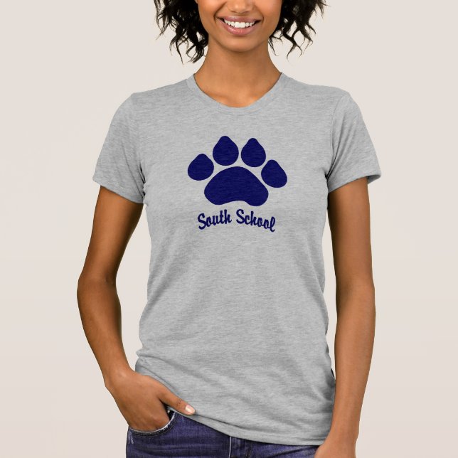 Grå färgsöder skolar tassen (välj ditt format), t shirt (Framsida)