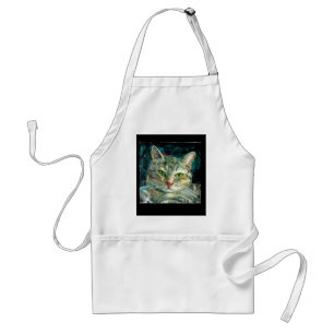 Grå färgtabby kattförkläde förkläde