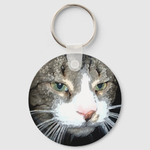 Grå färgTabbykeychain Nyckelring