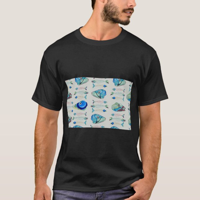Grå fiskhuvuden t shirt (Framsida)