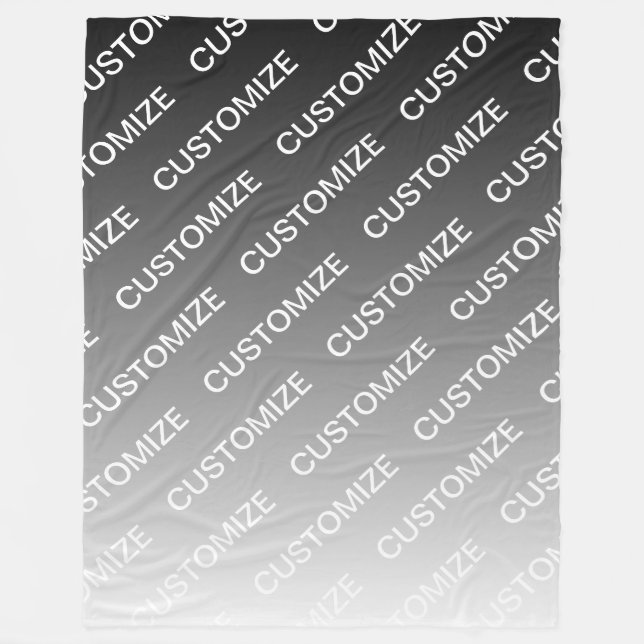 Grå (föränderlig färg) Ombre & textmönster Fleecefilt (Framsidan)