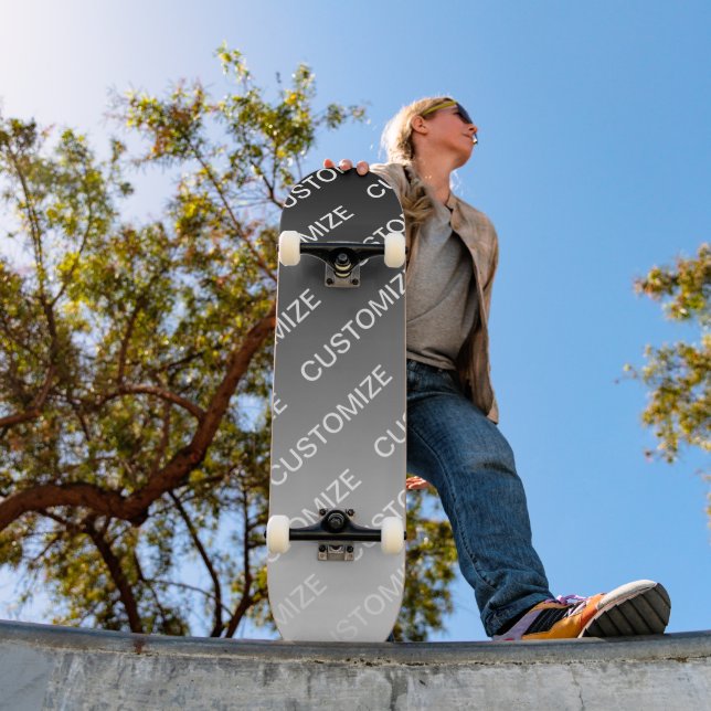 Grå (föränderlig färg) Ombre & textmönster Mini Skateboard Bräda 18,5 Cm (Utomhus 1)