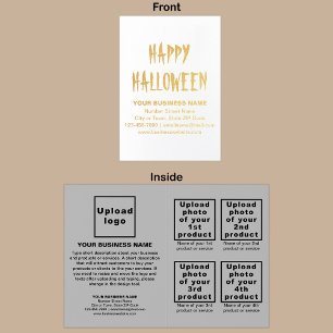 Grå företagsvarumärke på Halloween-folie kort
