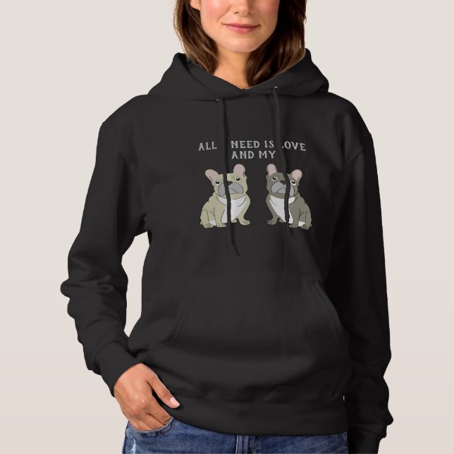 Grå fransk bulldogg t shirt (Framsida)