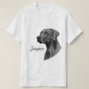 Grå Geometrisk Hund Lägg till Namn T Shirt