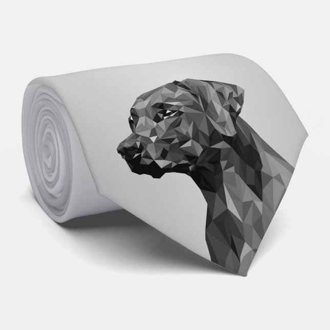 Grå geometrisk hund  slips (Rullad)