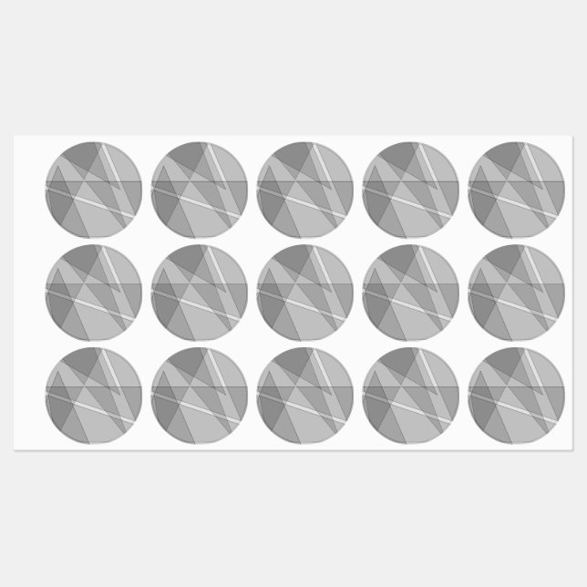 Grå geometrisk  klistermärke (Ark)
