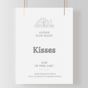 Grå Gissa Hur Många Kyssar Bröllopsfestspel Poster