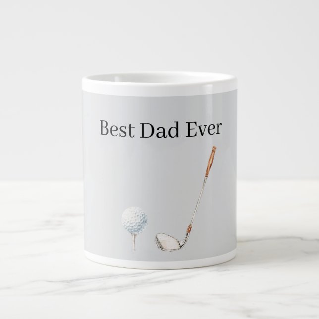 Grå golfklubbsboll Bästa pappa Jumbo Mugg (Framsidan)