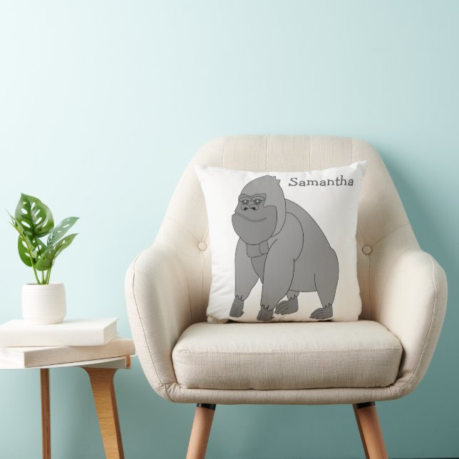 Grå Gorilla Design Personlig Kudde (Stol)