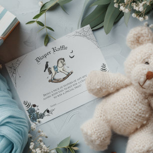 Grå gotisk baby shower blöjlotteri tilläggskort