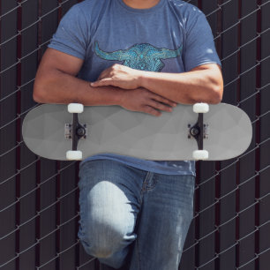 Grå Gradient Geometriskt Nätmönster Mini Skateboard Bräda 18,5 Cm
