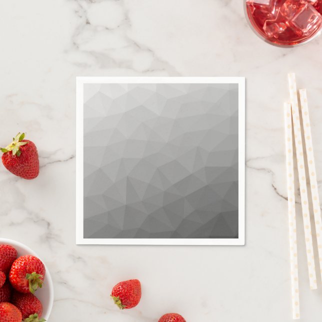 Grå Gradient Geometriskt Nätmönster Pappersservett (Insitu)