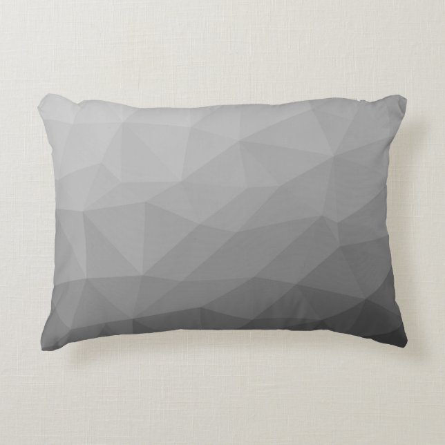 Grå Gradient Geometriskt Nätmönster Prydnadskudde (Framsidan)