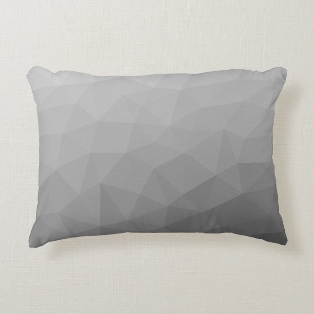 Grå Gradient Geometriskt Nätmönster Prydnadskudde (Framsidan)