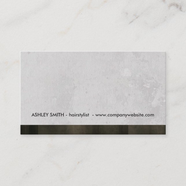 Grå Grunge Modern Stil Trimning Visitkort (Framsida)
