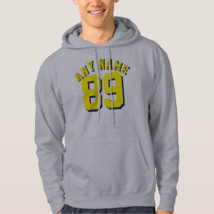 Grå & gul sportJersey för vuxen design Sweatshirt Med Luva