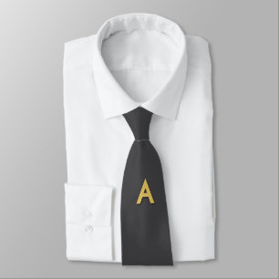Grå Guld Färg Monogram Professionell Slips