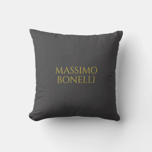 Grå & Guld Modern Minimalistisk Elegant Ditt Namn Kudde