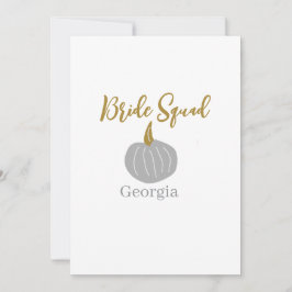 Grå gyllene pumpa höst brud trupp modern  inbjudningar