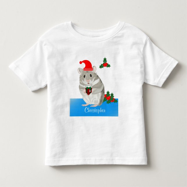  Grå hamster personlig  T Shirt (Framsida)