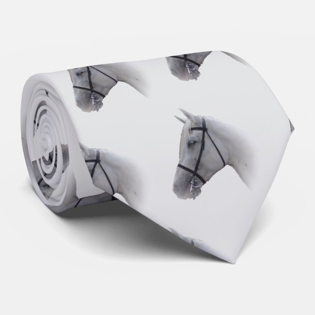 Grå hästdesign slips (Rullad)
