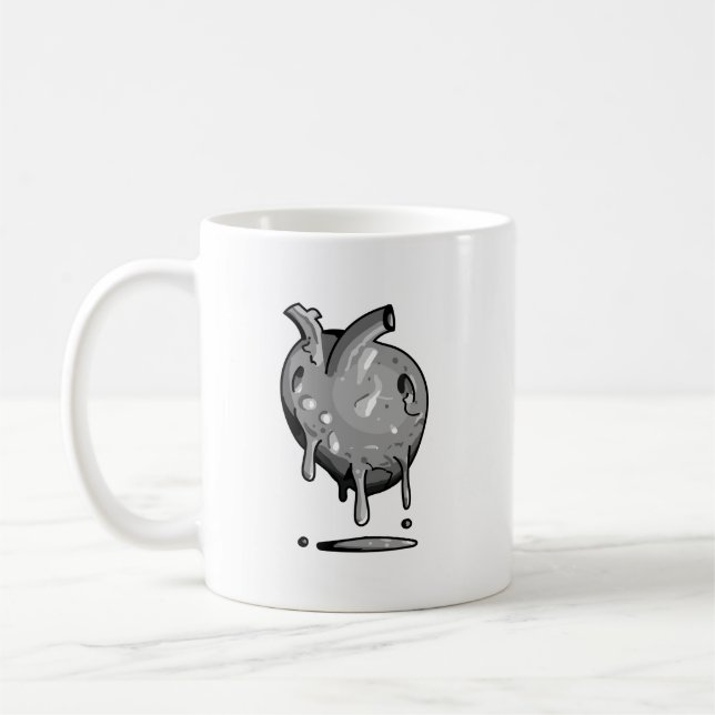 grå hjärta-mugg kaffemugg (Vänster)